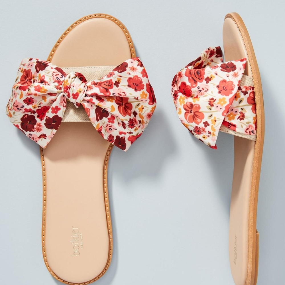 NIB Zahara floral Bow Slide Sandals size 10 Anthropologie